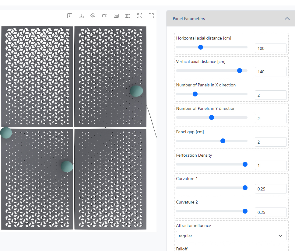 Sponda Design tool interface